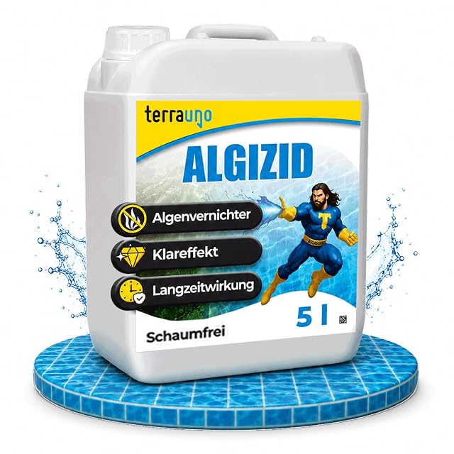 Anti-algues liquide TerraUno à effet clarifiant en bidon de cinq litres