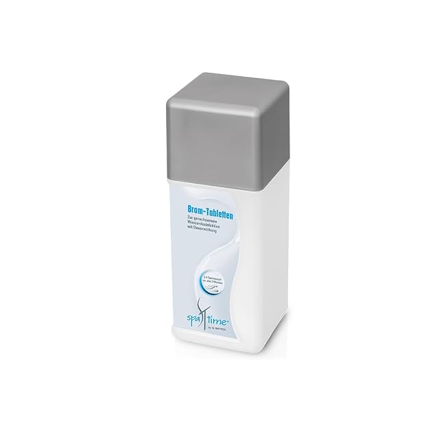Pastilles de brome Bayrol SpaTime de vingt grammes en conditionnement de huit cents grammes pour bains à remous