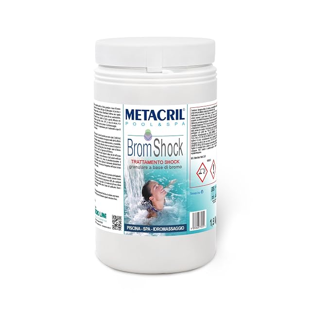 Granulé de brome Metacril BromShock en conditionnement d’1,5 kilogramme pour bassins et spas