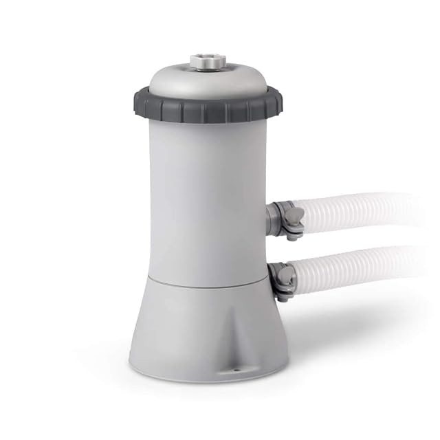 Pompe de filtration à cartouche Intex 900 GPH grise, avec une buse de refoulement Hydro Aeration