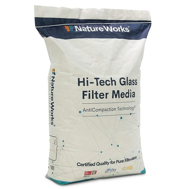 Sac de vingt kilogrammes de verre filtrant Paradies Pool Nature Works fait de verre plat pur