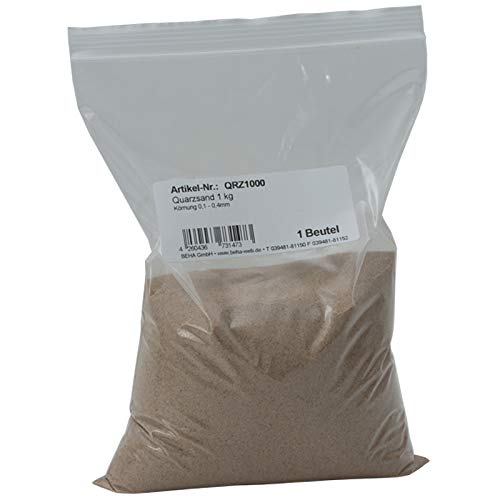 Sachet d’un kilogramme de sable de quartz séché au feu BEHA, granulométrie de 0,63 à 1,0 millimètre