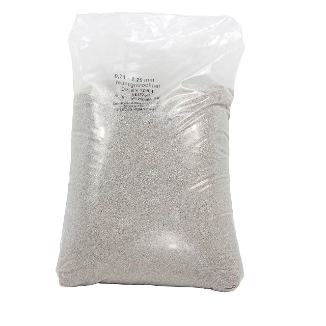 Sac de vingt-cinq kilogrammes de sable de quartz filtrant Höfer Chemie en 0,7 à 1,25 millimètre