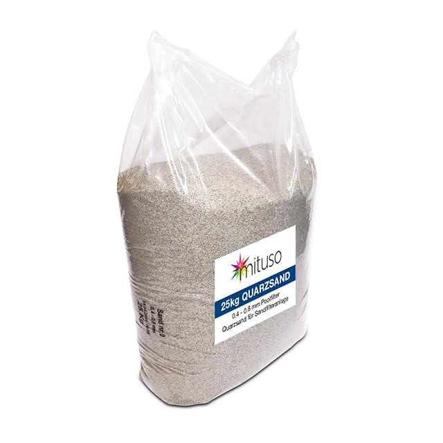 Sac mituso de vingt-cinq kilogrammes de sable filtrant de quartz de haute pureté en 0,4 à 0,8 millimètre