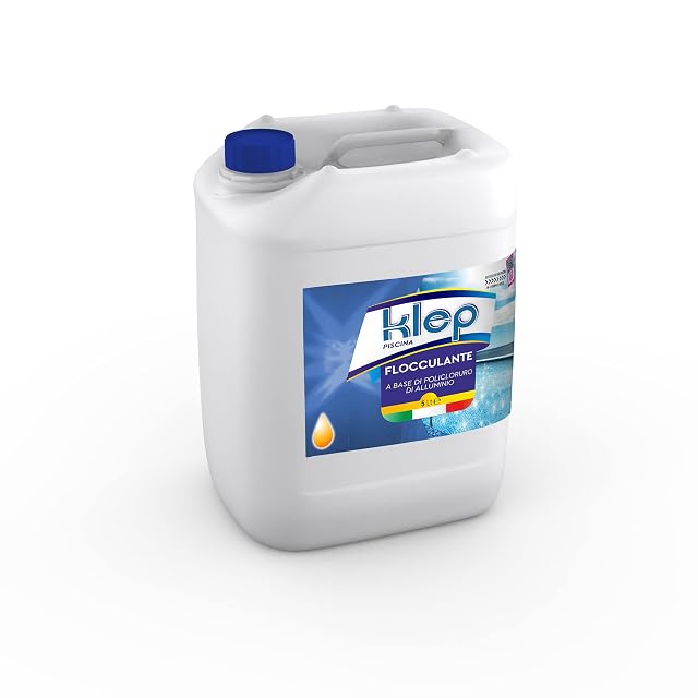 Floculant liquide KLEP en bidon de cinq litres, à base de chlorure de polyaluminium