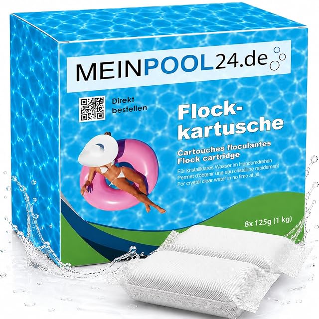 Cartouches de floculation Meinpool24.de en conditionnement d’un kilogramme pour filtres à sable et à verre