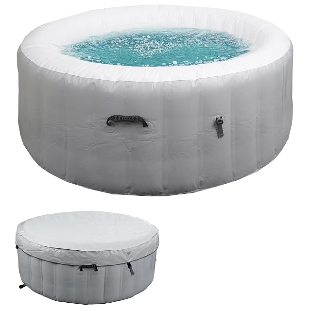 Cuve de spa gonflable Mendler HWC-N97 grise et blanche, sans groupe de pompage