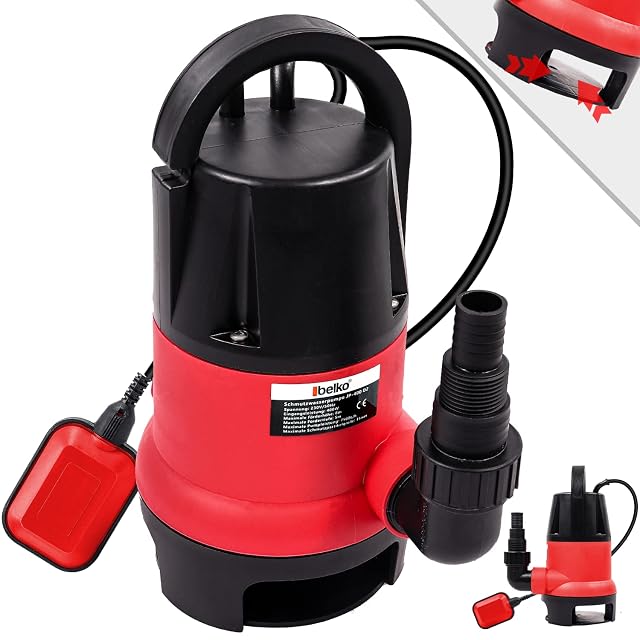 Pompe submersible pour eaux chargées BELKO JP400-D2, avec interrupteur à flotteur intégré et poignée
