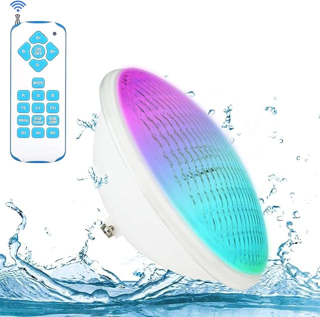Lampe de piscine LED PAR56 RGB KOLLNIUN, pour une niche subaquatique standard