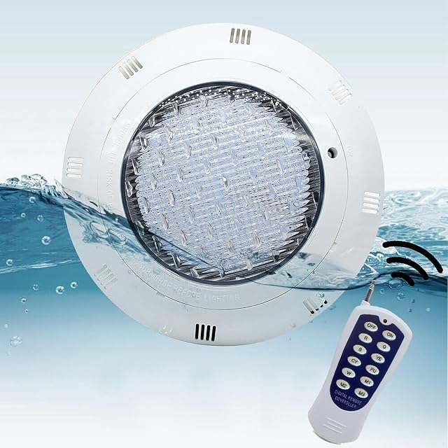 Lampe de piscine à LED RGB NaMaSyo de 36 watts en 12 volts, avec son connecteur étanche