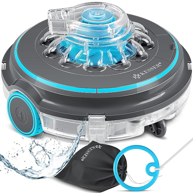 Robot de piscine sans fil KESSER Aqua-9000 anthracite, avec son sac de transport