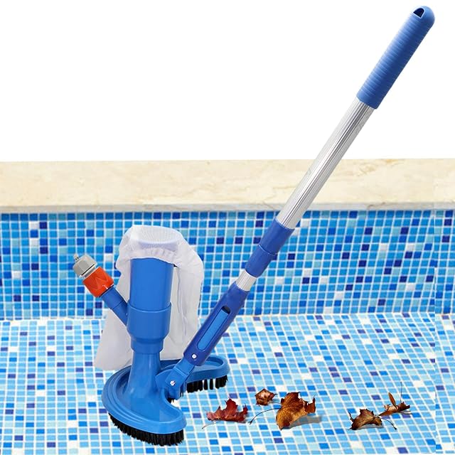 Aspirateur de piscine à main Raxove avec raccord de tuyau d’arrosage et sac de collecte des débris