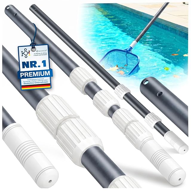Manche télescopique de bassin en aluminium KESSER anthracite avec poignée ergonomique en ABS