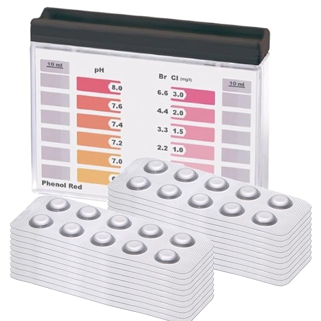 Comparateur POWERHAUS24 Testeur rapide avec une large dotation de pastilles DPD 1 et de rouge de phénol