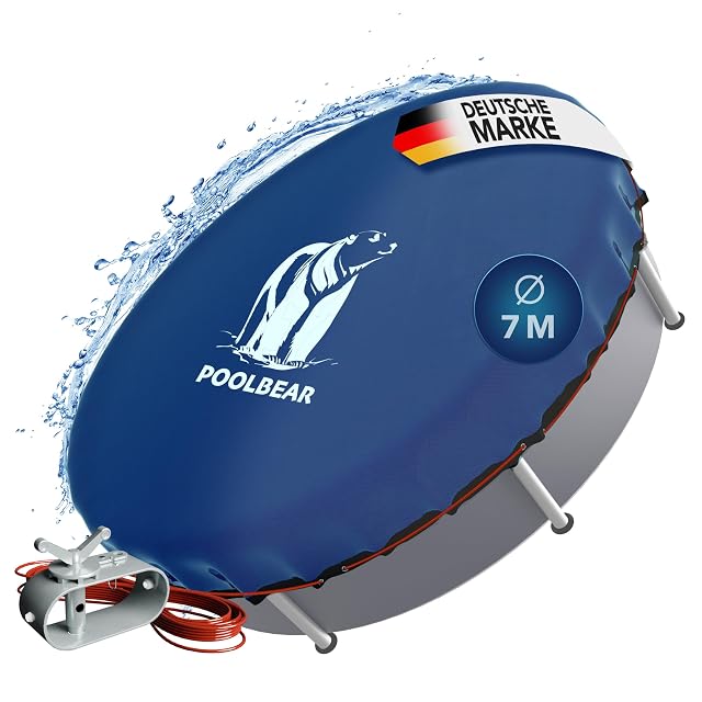 Bâche thermique ronde réversible PoolBear avec câble d’acier de 3 millimètres