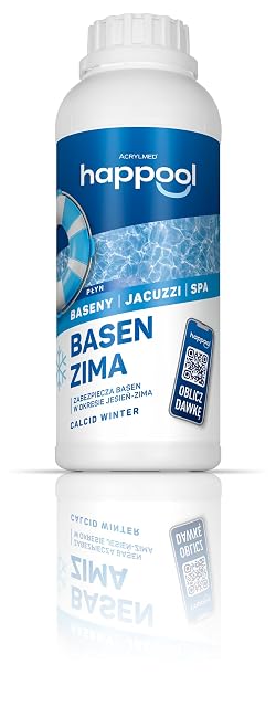 Bidon d’un litre de produit d’hivernage de bassin liquide happool Calcid Winter