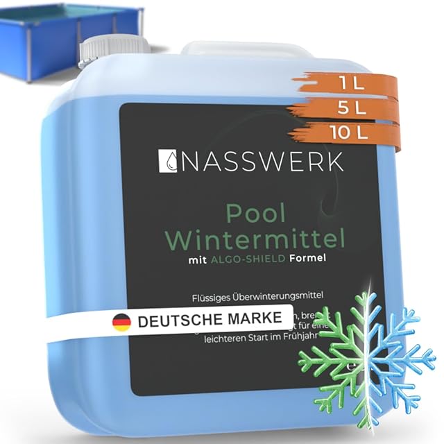 Bidon de cinq litres de produit d’hivernage de bassin liquide NASSWERK
