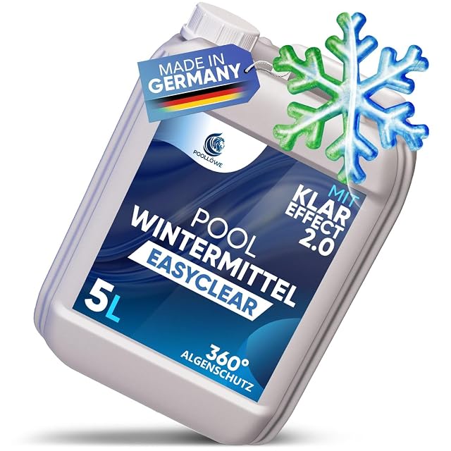 Bidon de cinq litres de produit d’hivernage de bassin liquide PoolLöwe EASYCLEAR